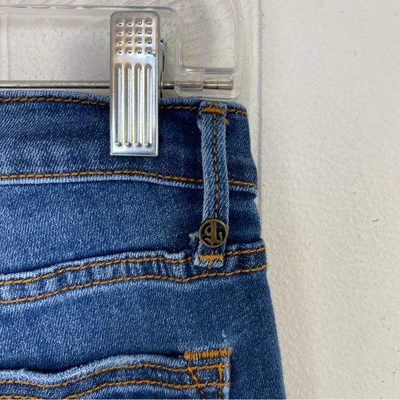 Driftwood Jackie Rose Floral Embroidered Skinny Jeans Raw Hem Stretch Size 26 - Picture 12 of 16